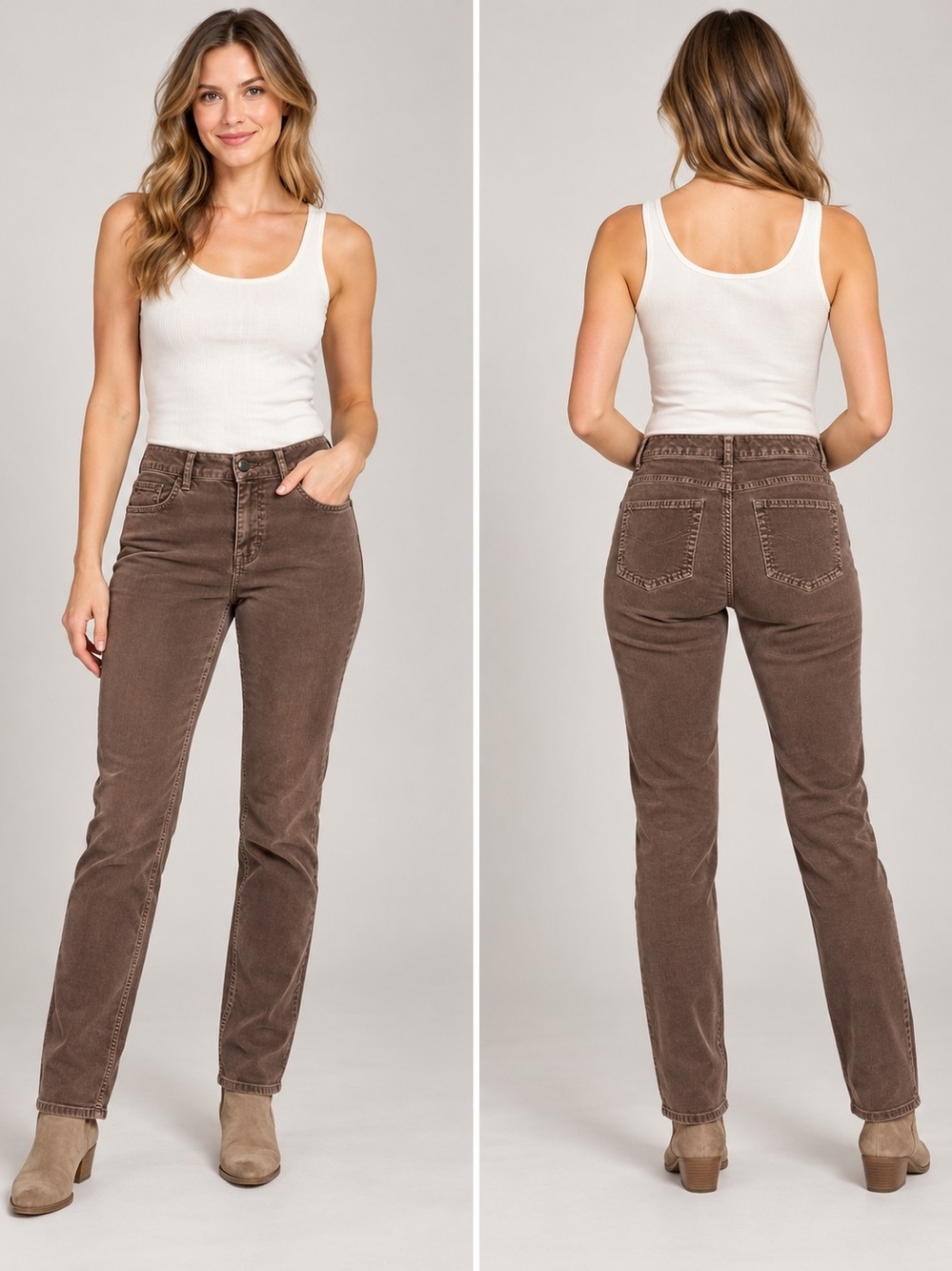 J. Jill High-Rise Straight Leg Jeans - Brown